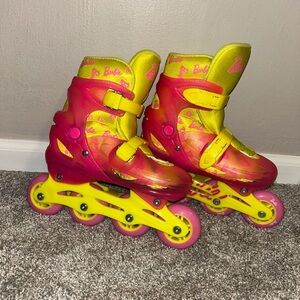Barbie Pink and Yellow Kids Roller Skates